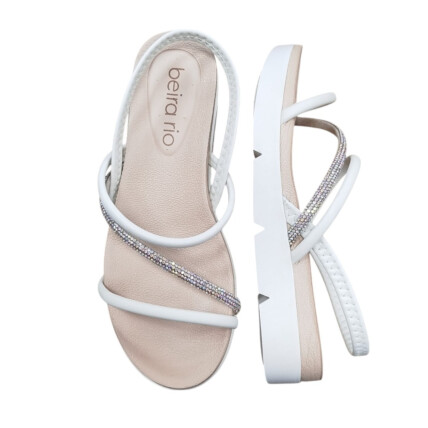 Sandália Beira Rio Caixa C/8 (35-39) 8387.530 Branco Off/Auro Boreal 93897 1