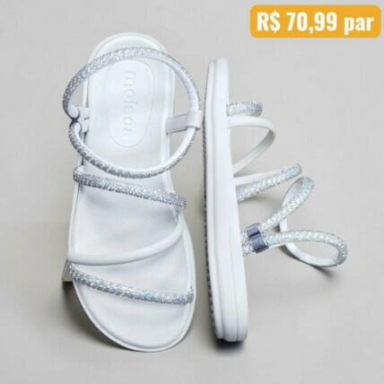 Sandalia Papete Feminina Moleca Branca 5525.104.28557.75 Caixa com 12 pares Atacado 2