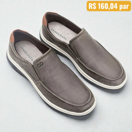 Sapatênis Casual Masculino Democrata Easy Leave Smoke 1