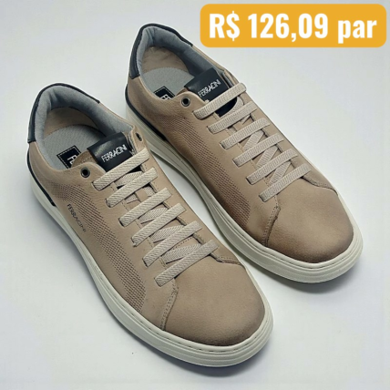 Sapatênis Casual Masculino Ferracini FR Nobuck Cinza 4