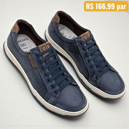 Sapatênis Masculino Democrata Denim Jay Azul - Caixa com 6 pares - Atacado 2
