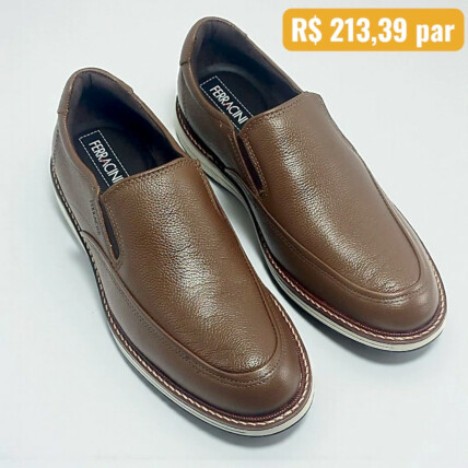 Sapato Casual Masculino Ferracini Kingston Easy BurnTabaco 1