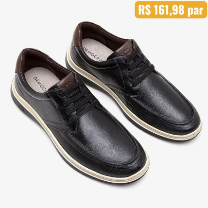 Sapato Masculino Democrata Easy Leave Preto 1