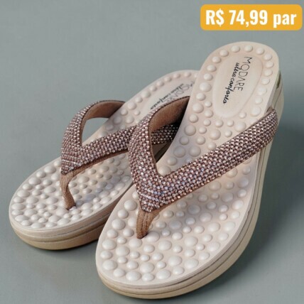 Tamanco Modare Caixa C/12 (34-39) Cor-Bege/Camel 983322 1