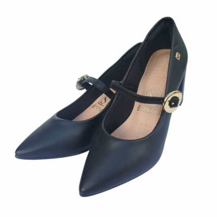 Sapato Santinelli Caixa C/12 (34-39) Salto Bloco Cor-Preto/Preto 1