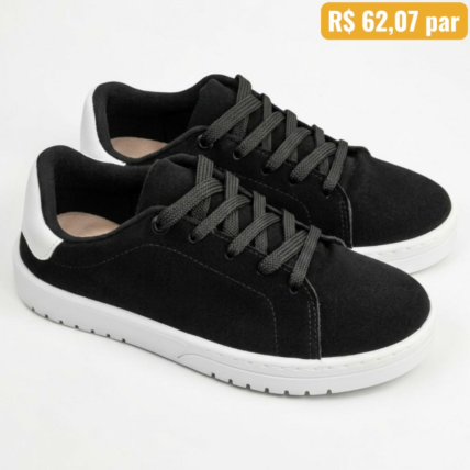 Tênis Feminino Moleca Preto/Branco 5791.100.29665 Caixa com 12 pares - Atacado 1