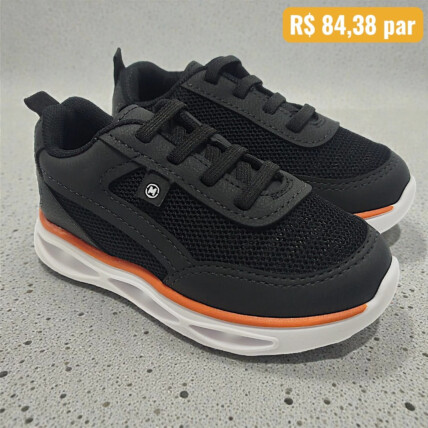 Tênis Infantil Molekinho Preto com LED - Caixa com 8 pares - Atacado 2