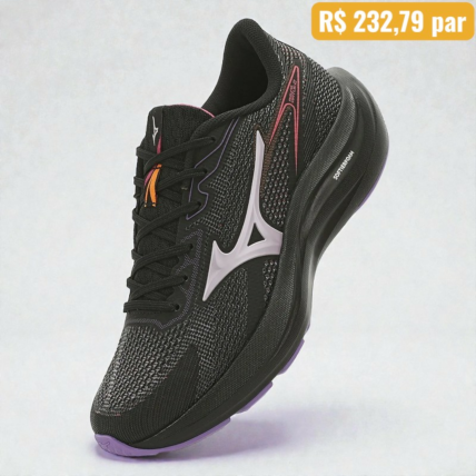  Tênis Mizuno Virtue 2 Preto - Caixa com 6 pares - Atacado 1