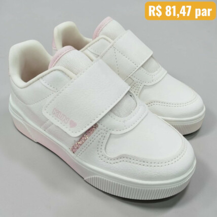 Tênis Feminino Infantil Klin Branco - Caixa com 12 pares - Atacado 1