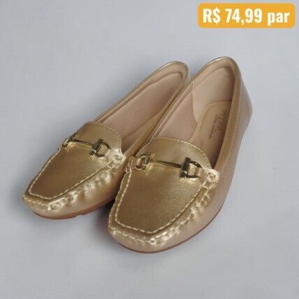 Mocassim Feminino Modare Dourado - Caixa com 12 pares - Atacado 1