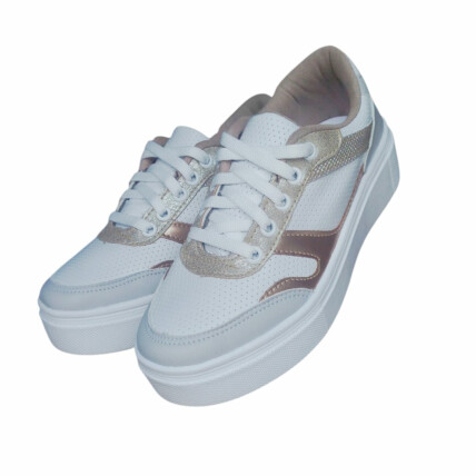Tênis Feminino Vinella Caixa C/6 (35-39) Branco/Dourado 1