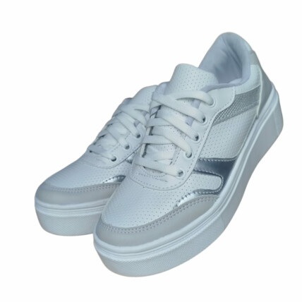 Tênis Feminino Vinella Caixa C/6 (34-39) Cor-BRANCO/PRATA 1