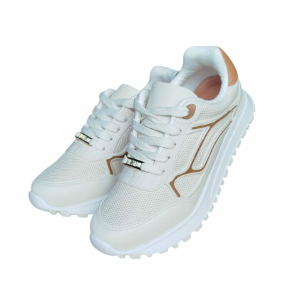 Tênis Vizzano Feminino - Caixa com 8 Pares - Cor Branco off/Camel - Atacado 1