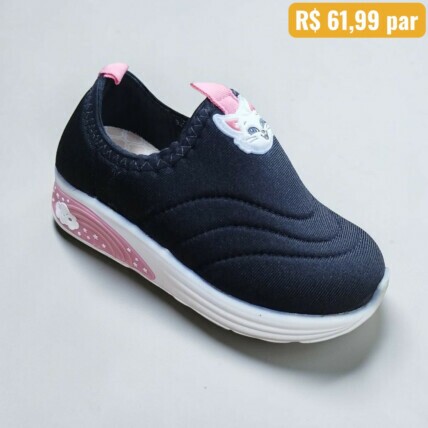 Tênis Feminino Infantil Molekinha Preto com LED - Caixa com 12 pares - Atacado 1