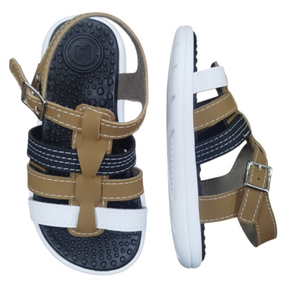 Sandália Molekinho Caixa C/12 (19-26) Cor-100011 Caramelo/Preto/Branco 1