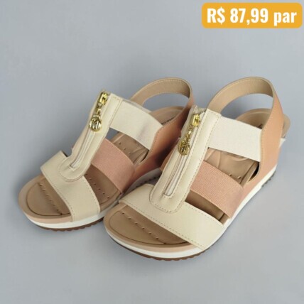 Sandália Feminina Anabela Modare Creme - Caixa com 8 pares - Atacado 1