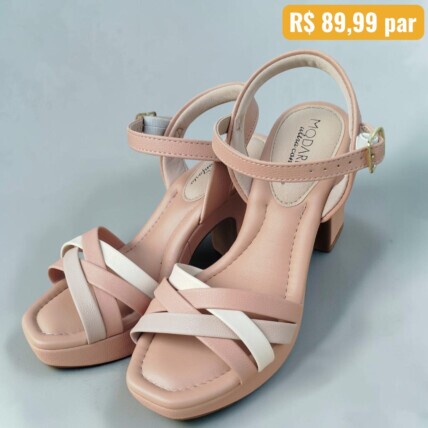 Sandália Modare Caixa C/12 (34-39) Cor-93302 Nude/Creme 1