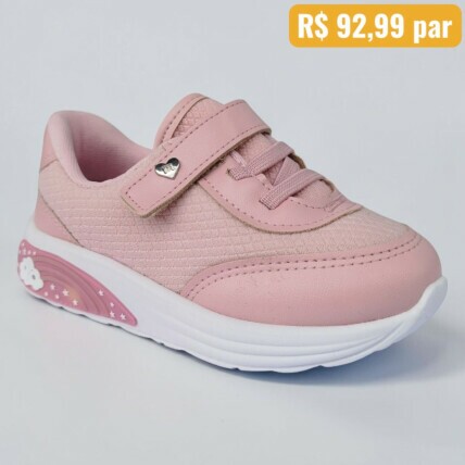 Tênis Feminino Infantil Molekinha Rosa com LED - Caixa com 12 pares - Atacado 1