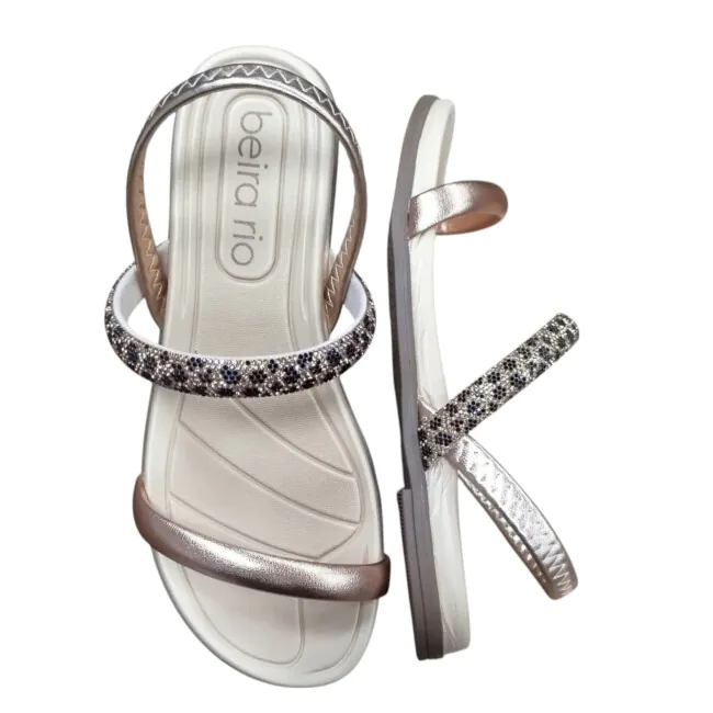 Sandália Papete Beira Rio Ouro Rosado Caixa com pares Atacado