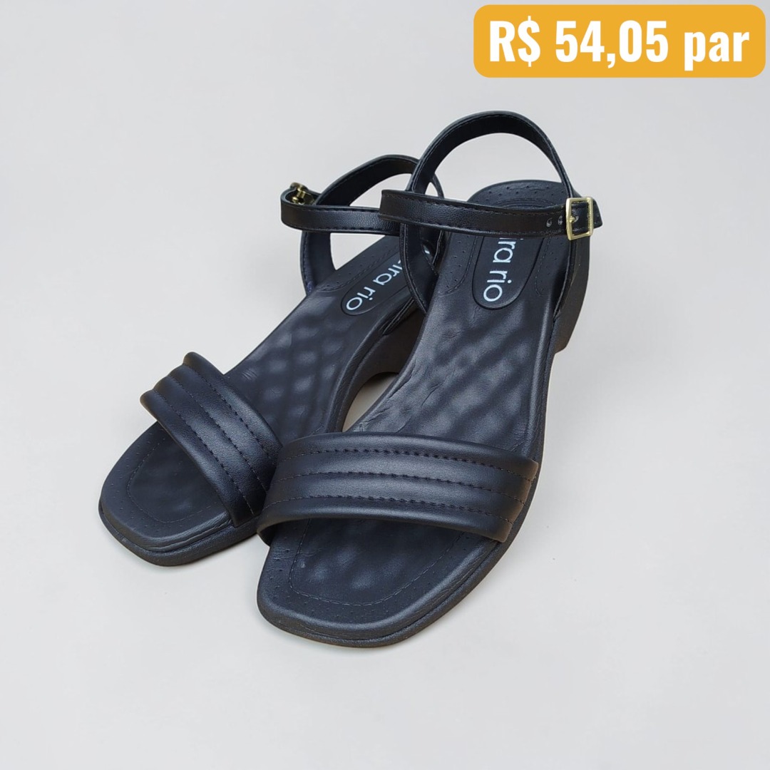 Sandália Feminina Beira Rio Preto - Caixa com 12 pares - Atacado 1