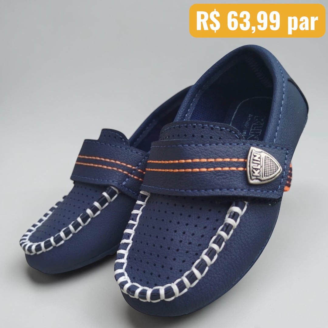 Sapato Mocassim Infantil Klin Marinho - Caixa com 8 pares - Atacado 1
