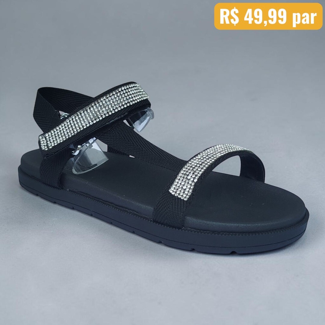 Sandália Feminina Infantil Molekinha Preto - Caixa com 12 pares - Atacado 1