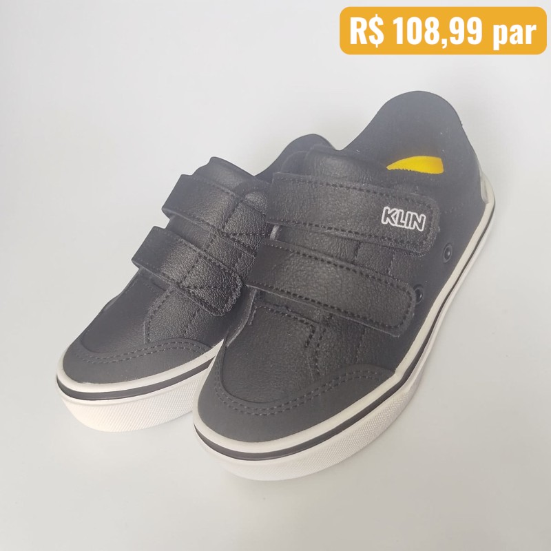 Tênis Infantil Klin Preto - Caixa com 8 pares - Atacado 1