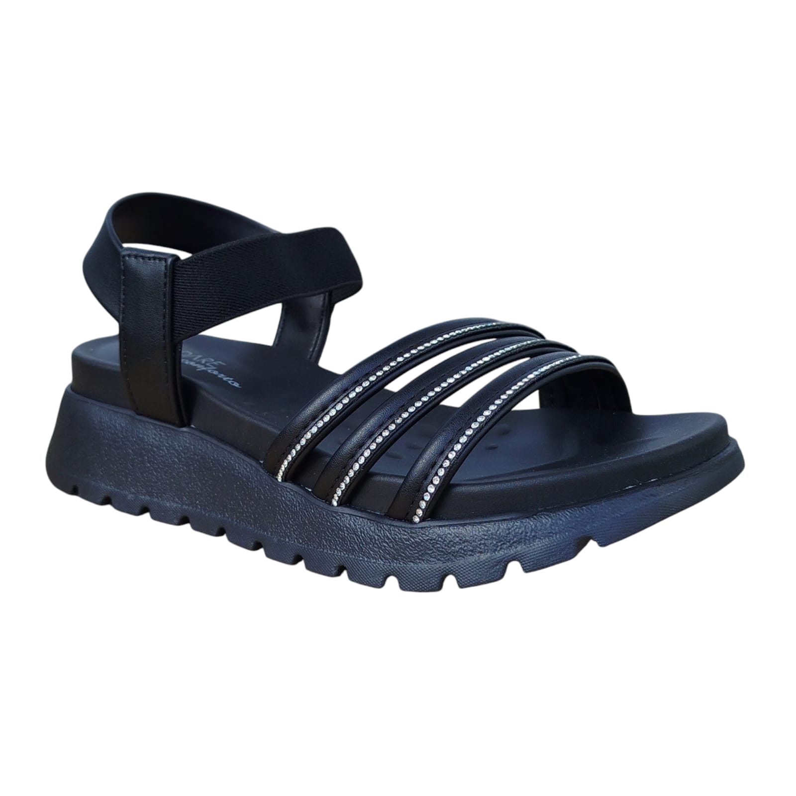 Sandália Modare Caixa C/8 (33-39) Cor-86141 Preto/Preto/Cristal 1