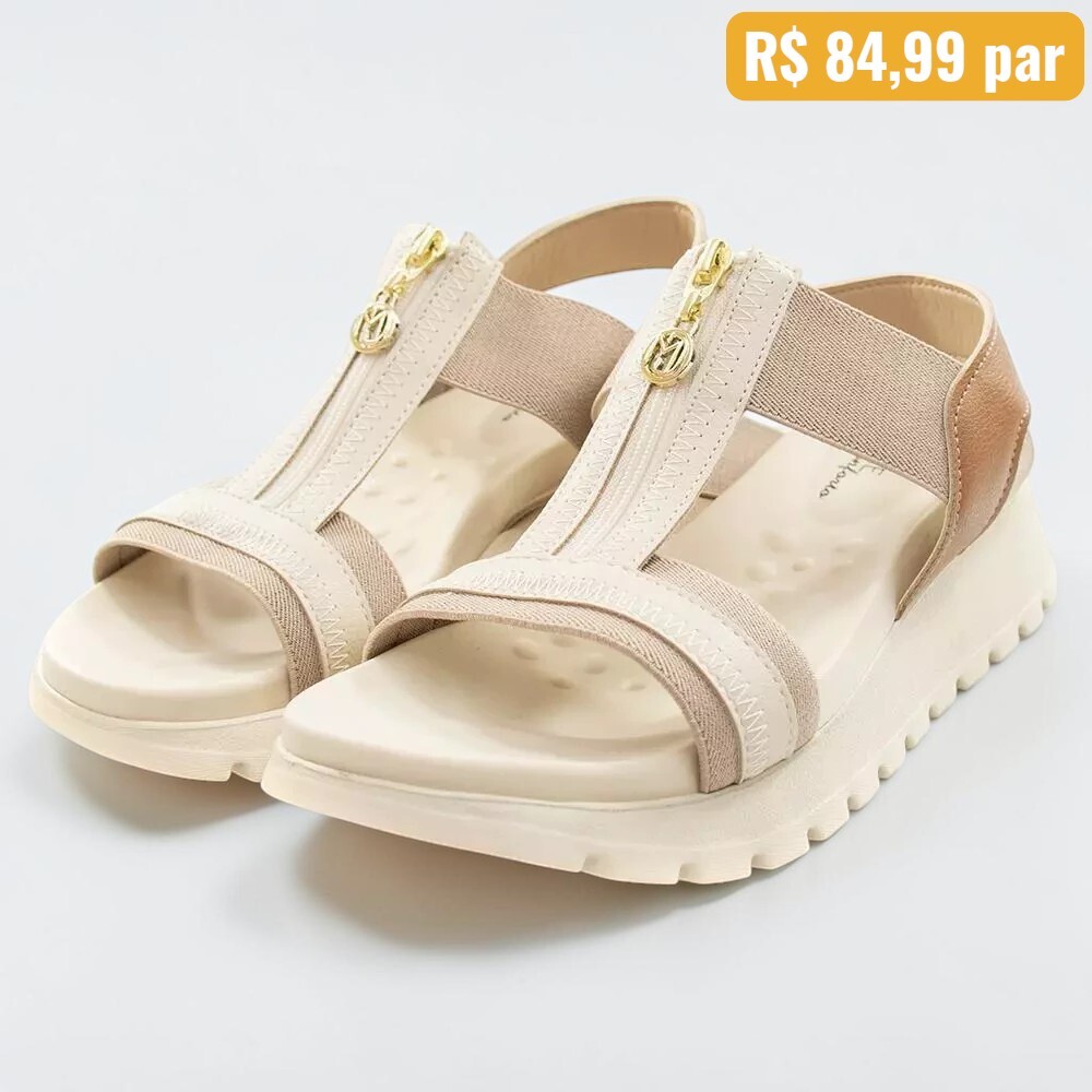 Sandália Feminina Modare Bege - Caixa com 12 pares - Atacado 1