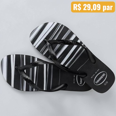 Chinelo Havainas Top Basic - Caixa cm 8 pares - Preto - Atacado 2