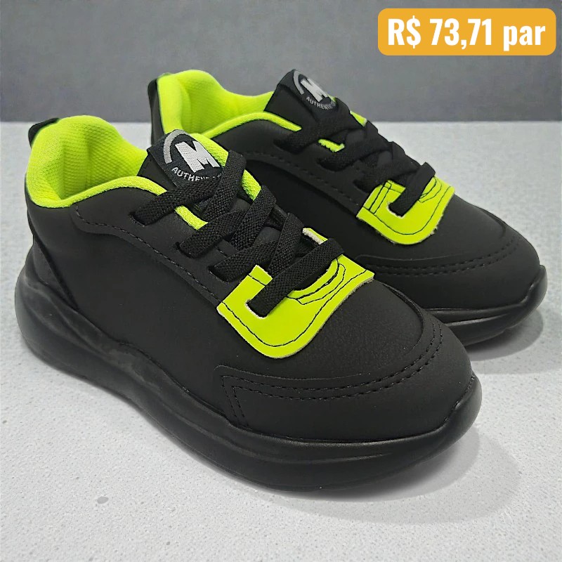 2641.107.13958.62700.1 21/26 Tênis Infantil Molekinho Preto - Caixa com 8 pares - Atacado 1