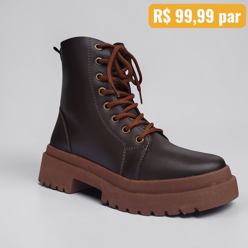 Coturno Feminino Isabela Castelani Café - Caixa com 6 pares - Atacado 1