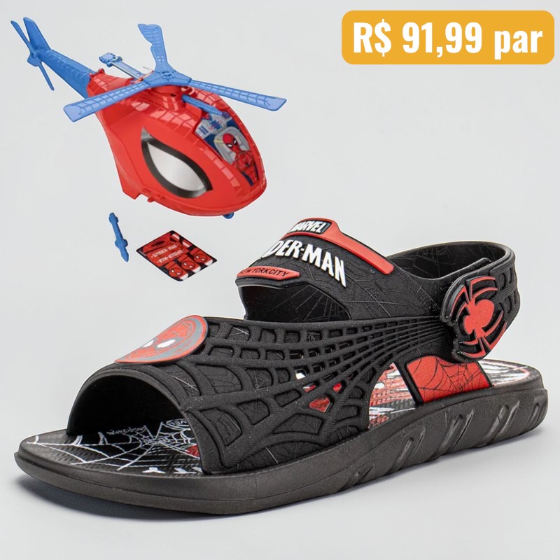 Sandália Masculina Infantil Grendene Kids Preto - Caixa com 6 pares - Atacado 1