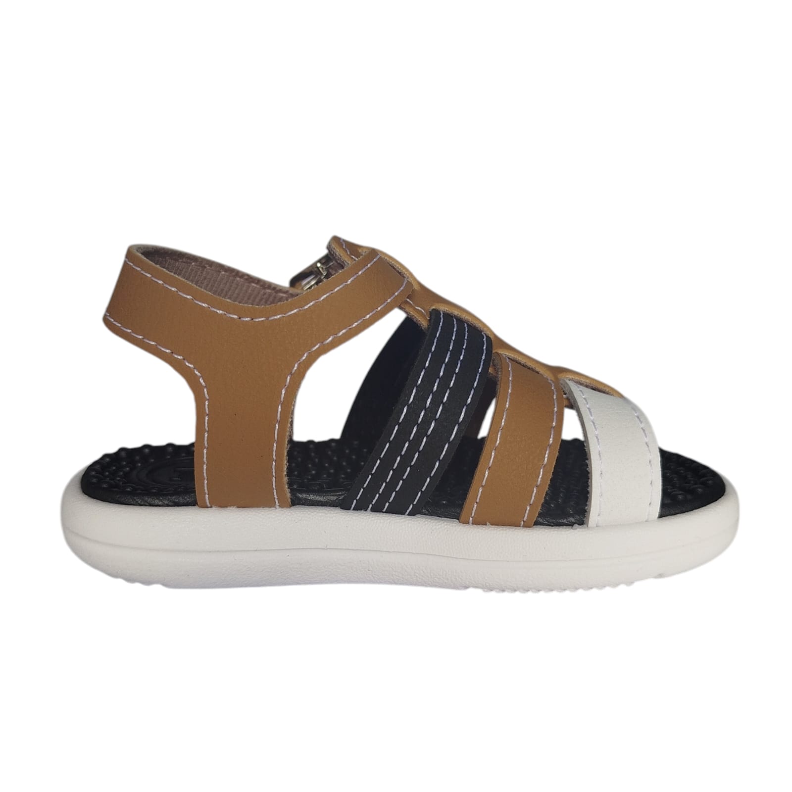 Sandália Molekinho Caixa C/12 (19-26) Cor-100011 Caramelo/Preto/Branco 1