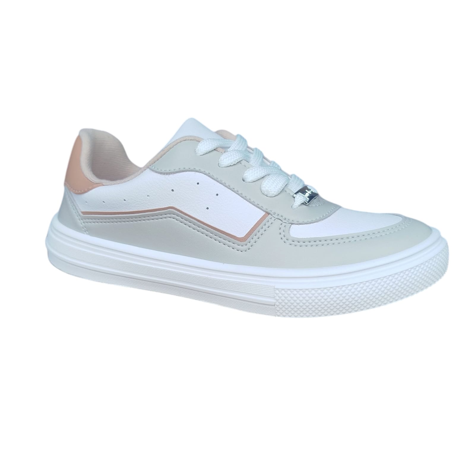 Tênis Feminino moleca Caixa C/8 (34-39) Cor-BRANCO/CINZA/NUDE 1
