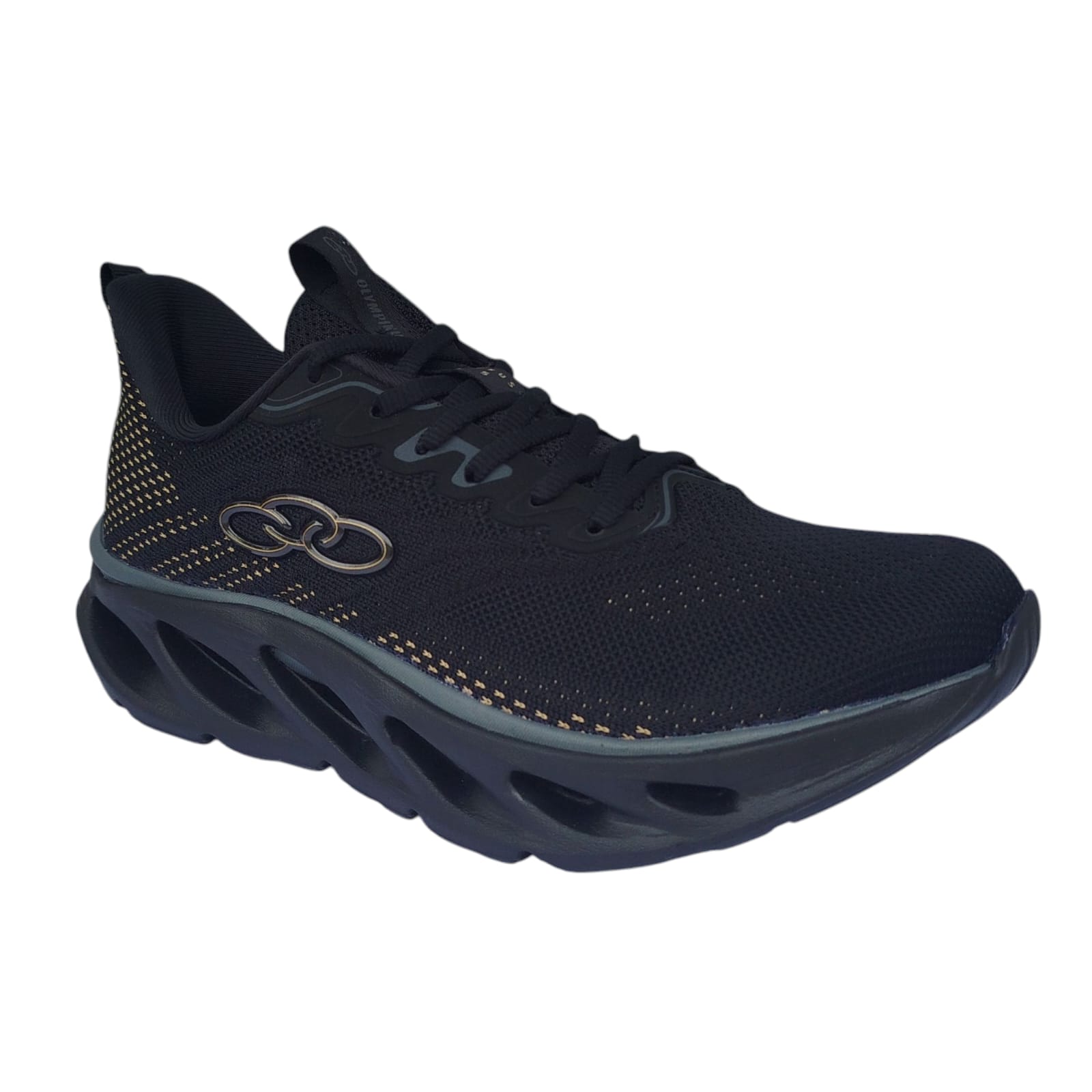 Tênis Olympikus Caixa C/6 (38-42) DIFFUSE 5 Cor-Preto Dourado 1