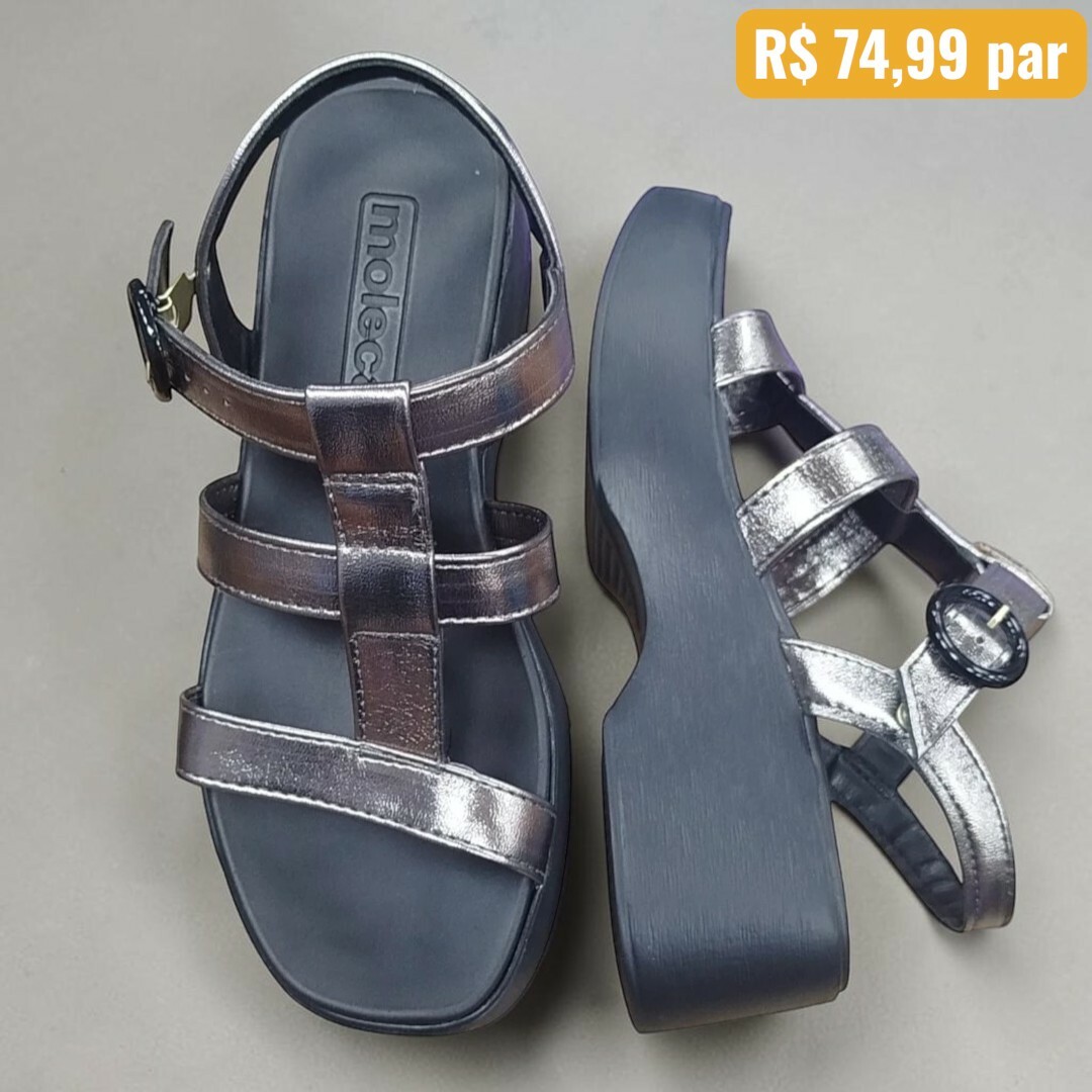 Sandalia Feminina Moleca Grafite 5503.101.14712.97 Caixa com 12 pares Atacado 1