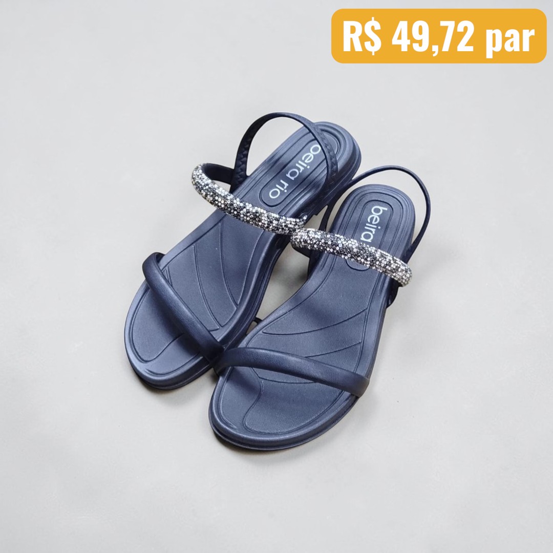 Sandália Papete Beira Rio Preto - Caixa com 12 pares - Atacado 1