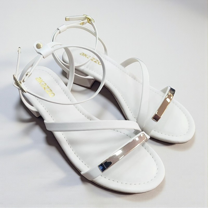 Sandália Feminina Akazzo Branco 4060YE - Caixa com 12 pares - Atacado 1