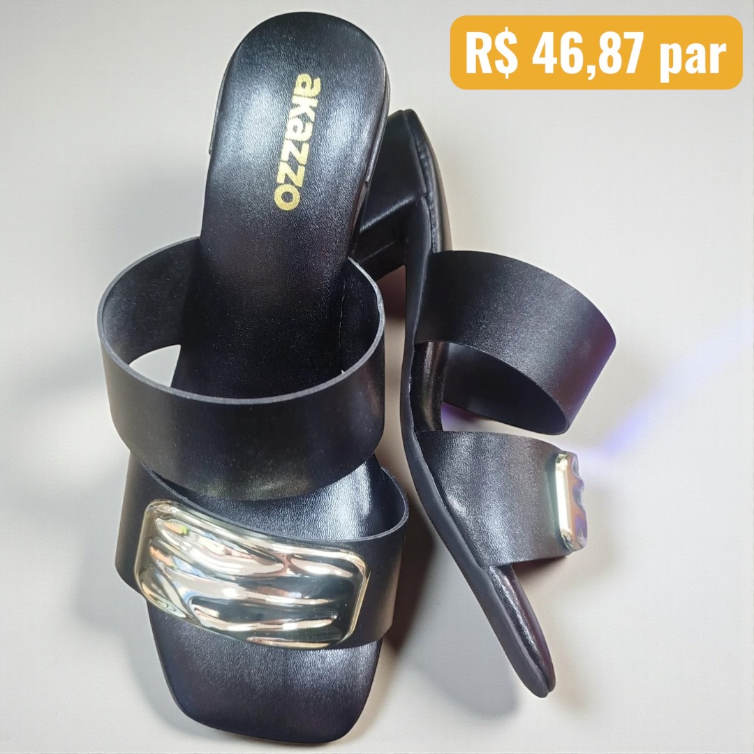 Sapato Feminina Akazzo Preto 202SE - Caixa com 12 pares - Atacado 1