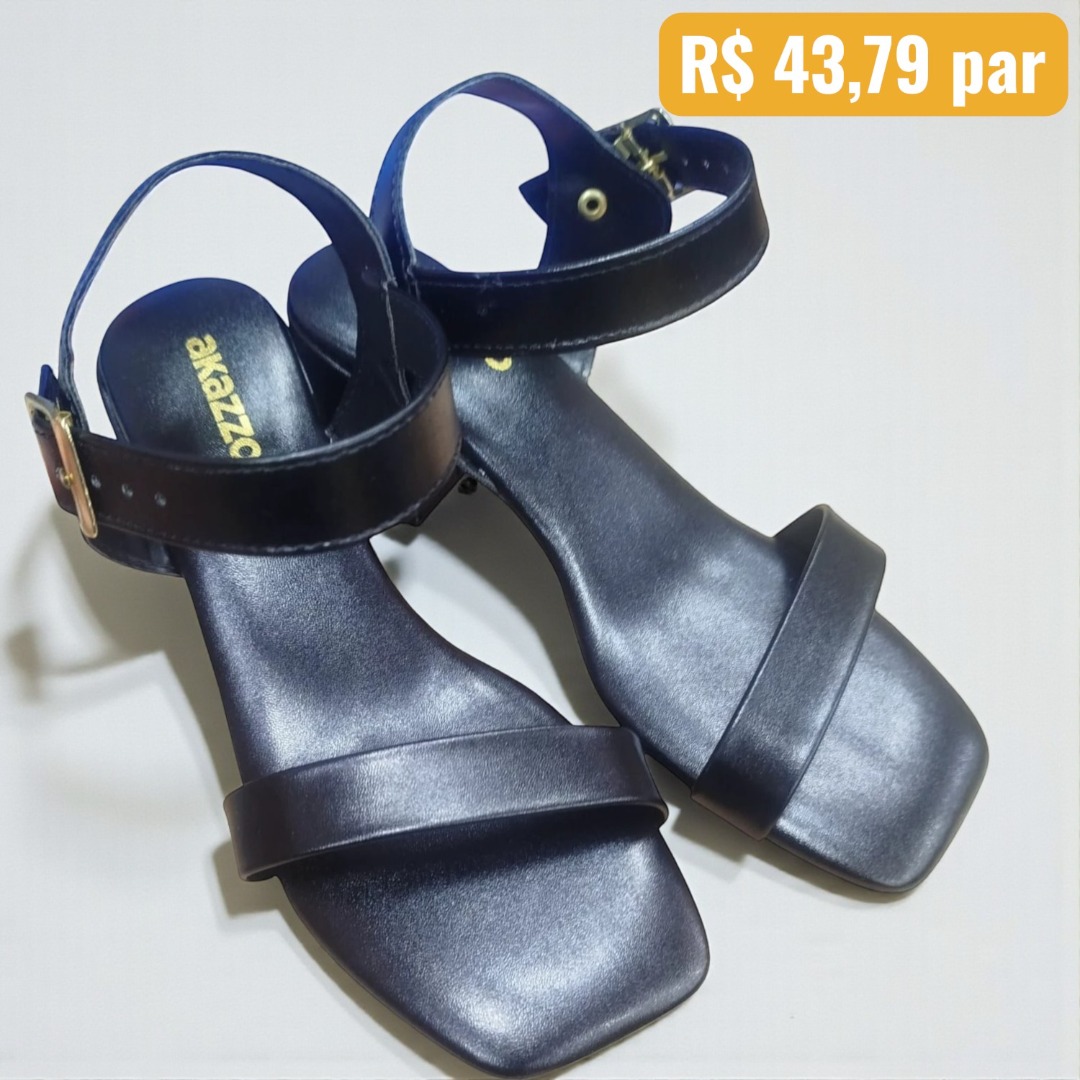 Sandália Feminina Akazzo Preto 4149SE - Caixa com 12 pares - Atacado 1