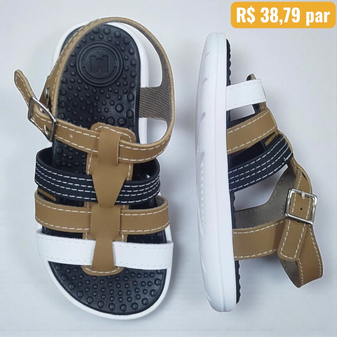 Sandália Infantil Molekinho Creme - Caixa com 12 pares - Atacado 1