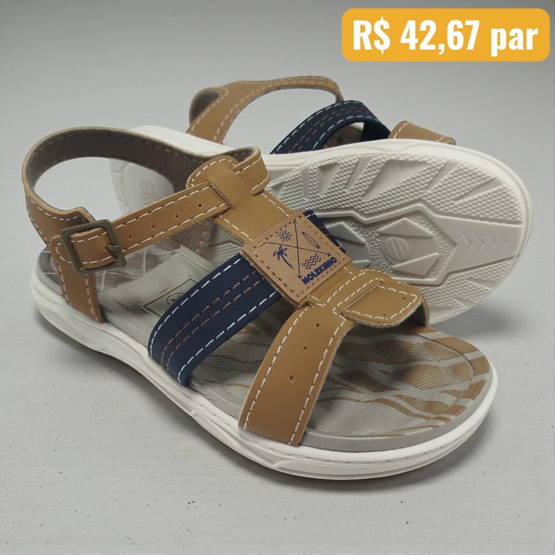 2140.750.13958.78426.1 19/26 Sandália Infantil Molekinho Marron - Caixa com 8 pares - Atacado 1