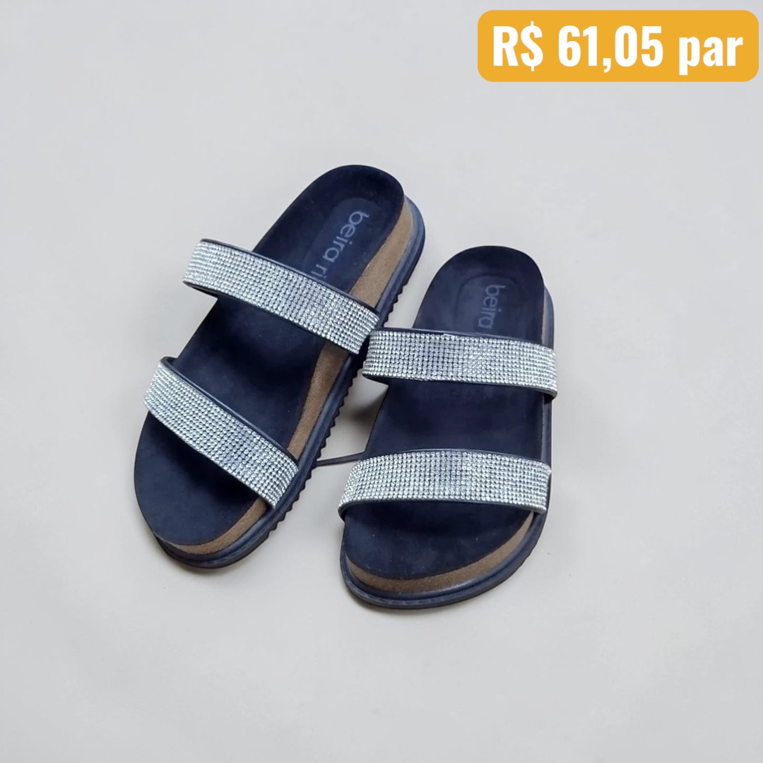 Papete Feminina Beira Rio Preto - Caixa com 8 pares - Atacado 1