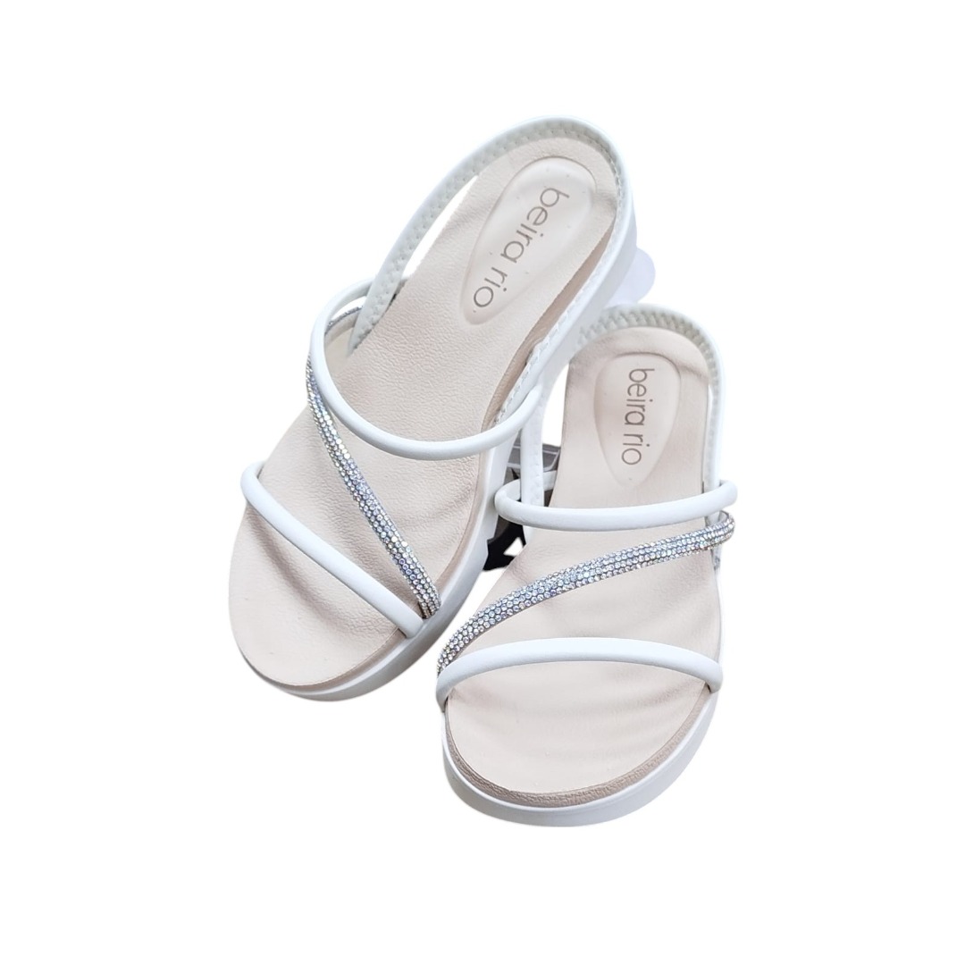 Sandália Beira Rio Caixa C/8 (35-39) 8387.530 Branco Off/Auro Boreal 93897 1
