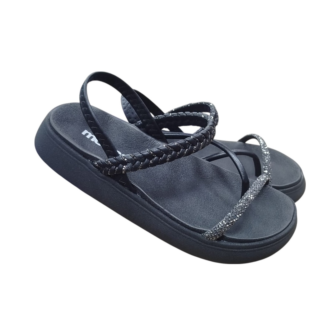 Sandália Moleca Caixa C/12 (34-39) Cor-98370 Preto/Preto-Fume 1