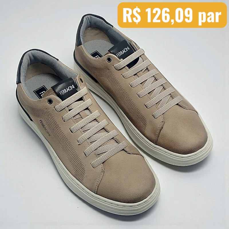 Sapatênis Casual Masculino Ferracini FR Nobuck Cinza 4