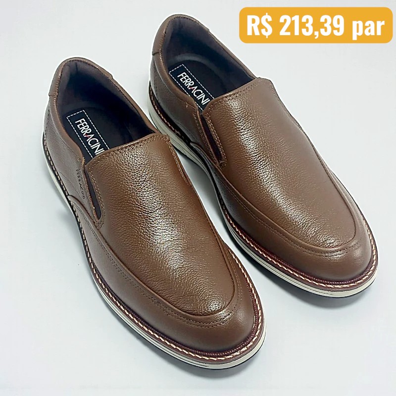 Sapato Casual Masculino Ferracini Kingston Easy BurnTabaco 1