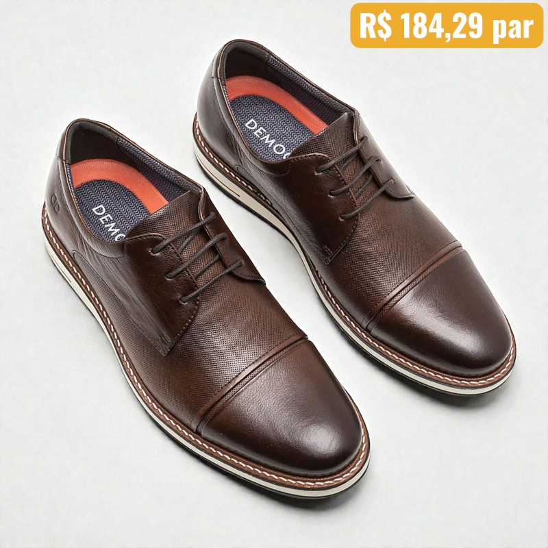 Sapato masculino democrata Metropolitan Mogno 1