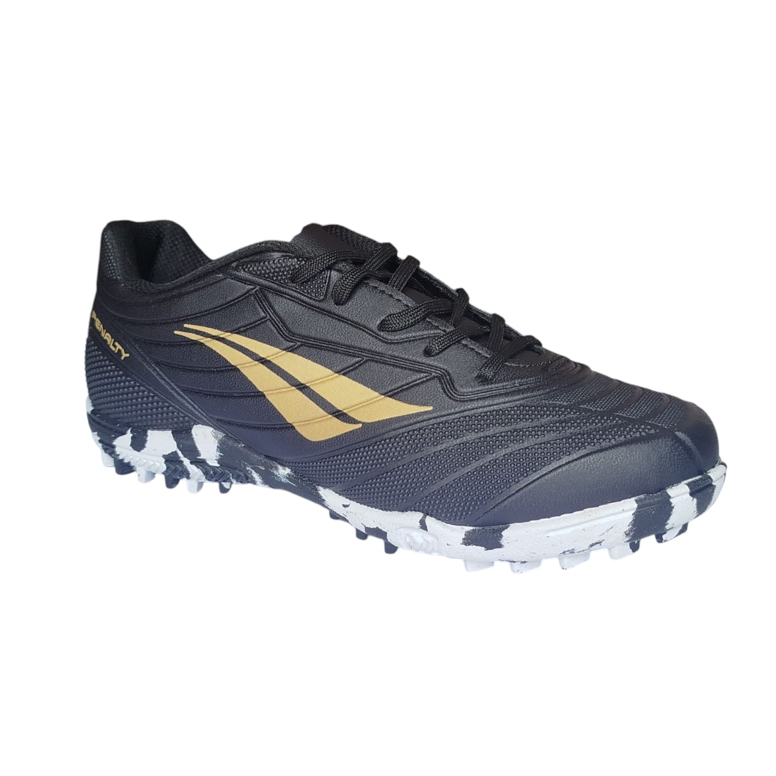 Chuteira Society PENALTY Caixa C/6 (33-36) Preto/Dourado 1